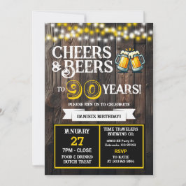 Cheers and Beers to 90 Years Brewery Birthday Inbjudningar