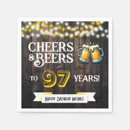 Cheers and Beers to 97 Years Rustic Birthday Party Pappersservett