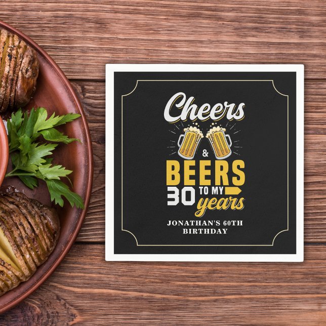 Cheers and Beers to my 30 Years, Any Birthday Pappersservett (Skapare uppladdad)