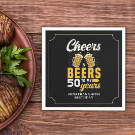 Cheers and Beers to my 50 Years, Any Birthday Pappersservett