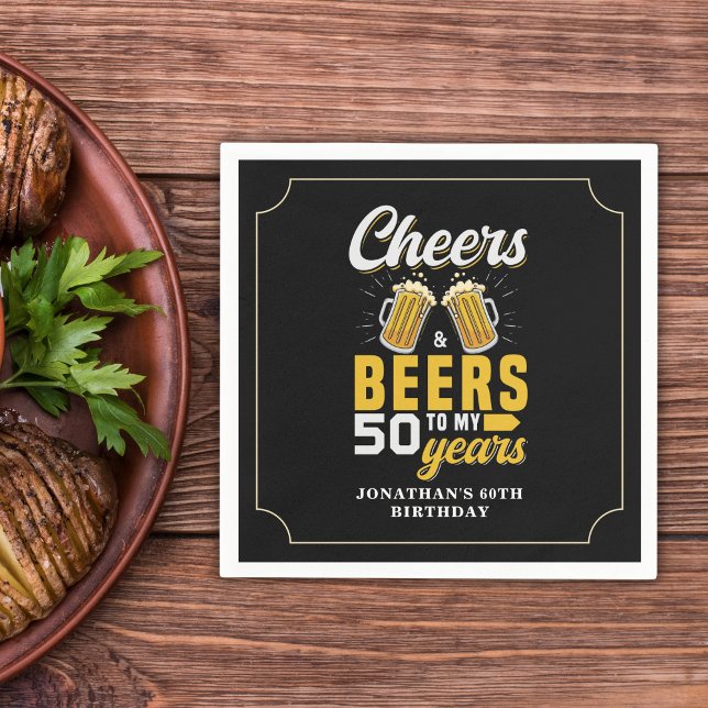 Cheers and Beers to my 50 Years, Any Birthday Pappersservett (Skapare uppladdad)
