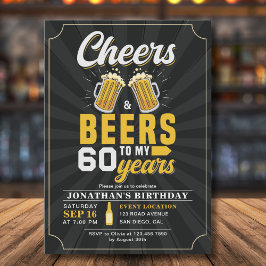 Cheers and Beers to my 60 Years Fun Birthday Inbjudningar