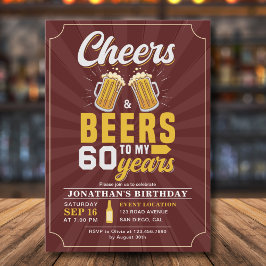 Cheers and Beers to my 60 Years Red Inbjudningar