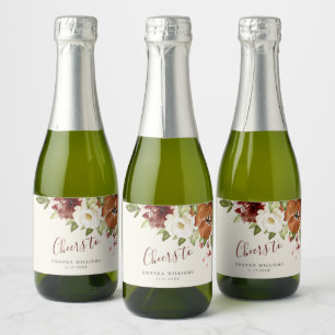 Cheers Autumn Blommigt Burgundy Mini Sparkling Vin
