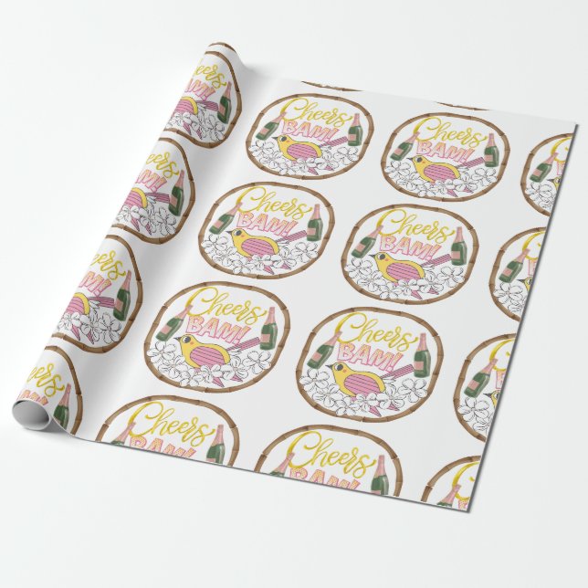 CHEERS BAM BIRD Wrapping Papper Mahjong Cute! Presentpapper (Utrullad)