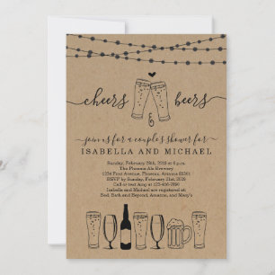 Cheers & Beer Couple Shower/Rehearsal Dinner Inbjudningar