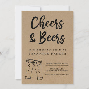 Cheers & Beer Diaper Party - Pappa Guy Manar Showe Inbjudningar