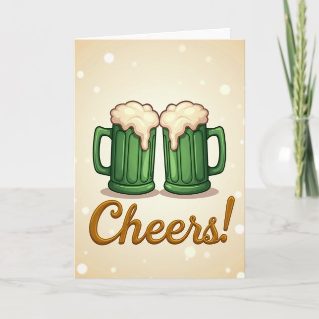 Cheers Beer Mugs Celebration Card Kort (Framsida)