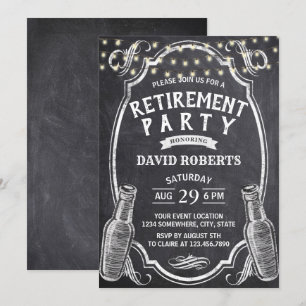 Cheers Beer Rustic Chalkboard Pension Party Inbjudningar