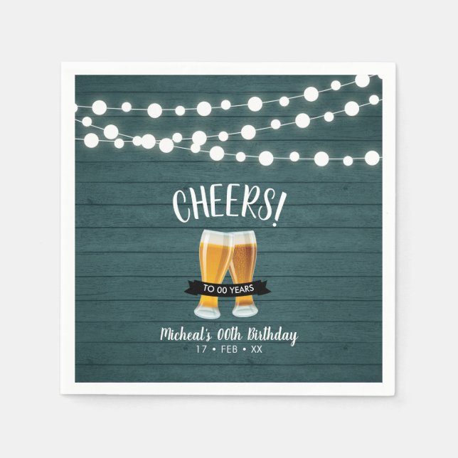 Cheers Beers | Grön träddags födelsedagsfest för v Pappersservett (Framsidan)