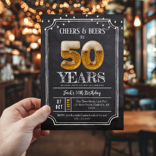 Cheers & Beers Mäns 50-årsfirande Inbjudan