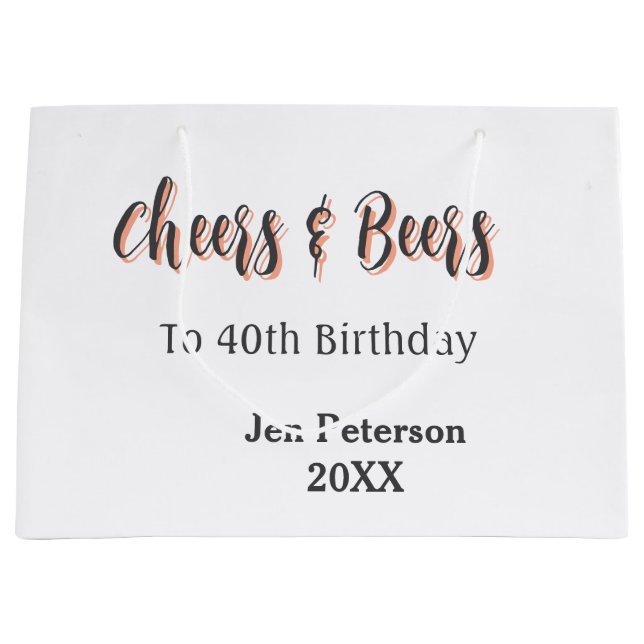 Cheers & beers to 40th birthday gray name year sin (Framsidan)