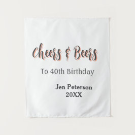 Cheers & beers to 40th birthday gray name year sin