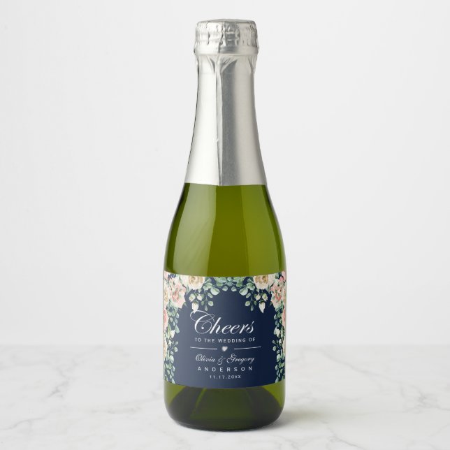 Cheers Blue Rosa Blommigt Mini Sparkling Vin L (Framsida)