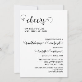 Cheers Bride to be Bachelorette Inbjudningar