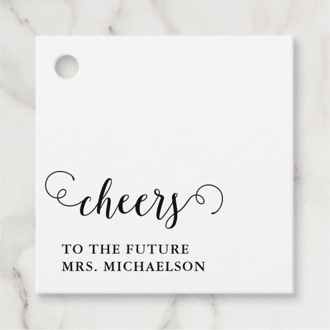 Cheers Bride to be Bröllop Gåvor Etiketter (Framsida)