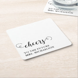 Cheers Bride to be Bröllop Underlägg Papper Kvadrat