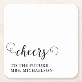 Cheers Bride to be Bröllop Underlägg Papper Kvadrat