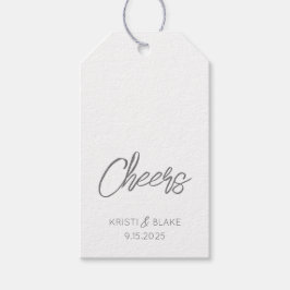 CHEERS Bröllop DATE par NAMN Modern minimalist Presentetikett