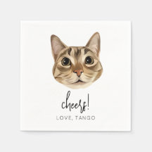 Cheers Cat Bröllop Napkin Modern Customized