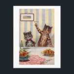 Cheers Cat, Louis Wain Vykort<br><div class="desc">Louis Wain (5 augusti 1860-4 juli 1939) var en engelsk artiste som var känd för hans teckning, och som genomgående innehöll antropomorfterade, storögda katter och kattungar. Under de senare åren kan han ha drabbats av schizofreni (även om detta påstående är omtvistat), vilket enligt vissa psykiatriker framgår av hans verk. citat:Wikipedia...</div>