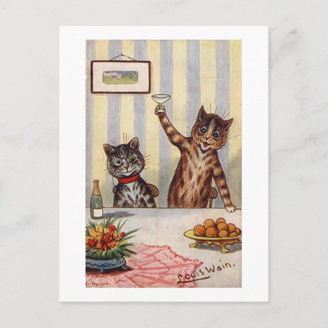 Cheers Cat, Louis Wain Vykort (Framsida)