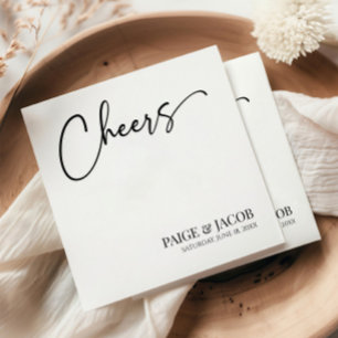 Cheers Classic Modern Minimal Minimalist Bröllop Pappersservett