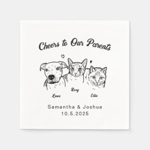 Cheers Cute Simple 3 Pet Hund Cat Bröllop Pappersservett