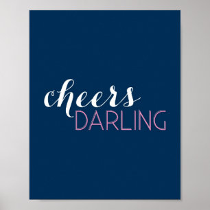 Cheers Darling Pub Cart Art Poster