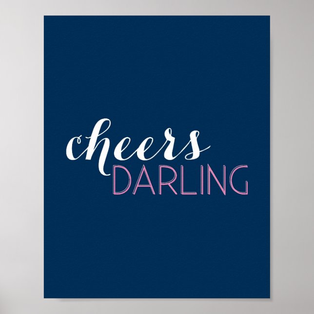 Cheers Darling Pub Cart Art Poster (Framsidan)