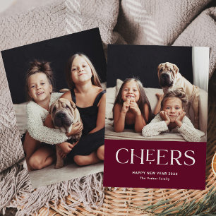 Cheers Dekorativ text Gott nytt år 2-foto Julkort