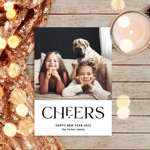 Cheers Dekorativ text Gott nytt år 2-foto Julkort