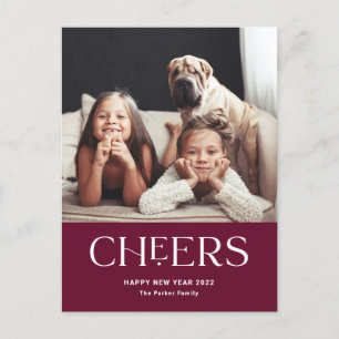Cheers Dekorativ text Gott nytt år-foto Helg Vykort