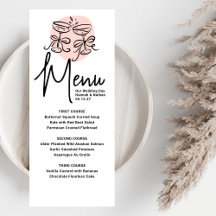 Cheers Doodle Modern Menu Bröllop