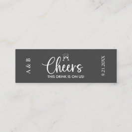 Cheers Drink on US Bröllop Drink Biljett Grått