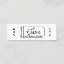 Cheers Drink på oss Bröllop Drink Biljett