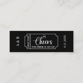 Cheers Drink på oss Bröllop Drink Biljett Voucher