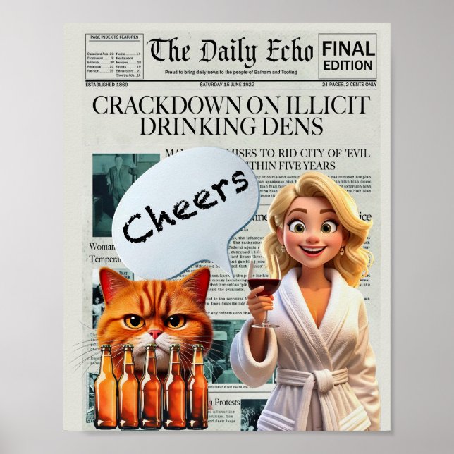 Cheers - drink up poster (Framsidan)