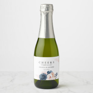 Cheers Dusty Blue, Rosa Blommigt Bröllop Modern