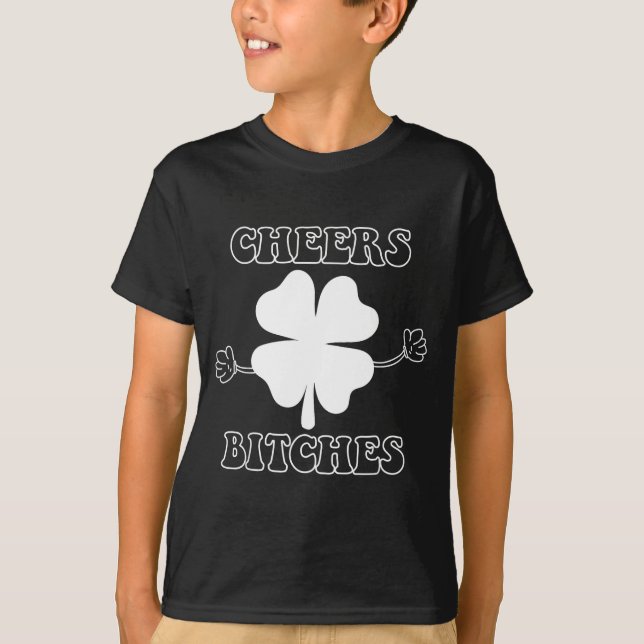 Cheers Es Lucky Clover Saint Patrick's Day Iri-shi T Shirt (Framsida)