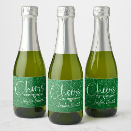 Cheers Faux Grönt GLITTER Birthday Mini