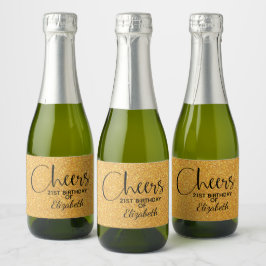 Cheers Faux Guld GLITTER Birthday Mini