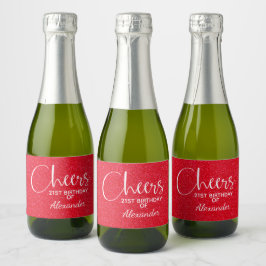 Cheers Faux Red GLITTER Birthday Mini