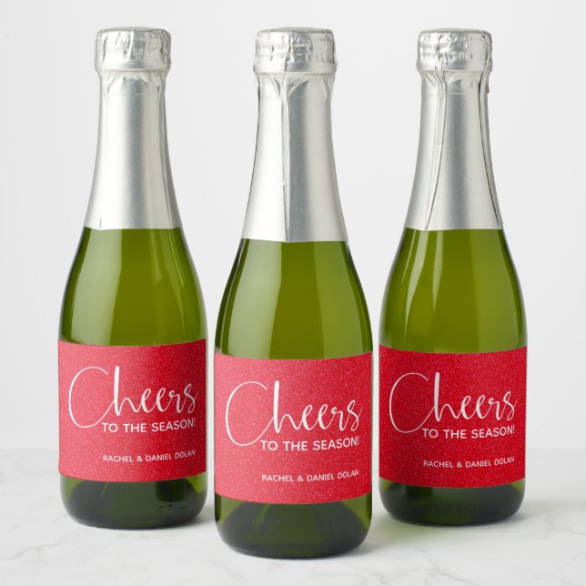 Cheers Faux RED GLITTER jul Mini (Flaskor)