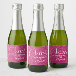 Cheers Faux Rosa GLITTER Birthday Mini