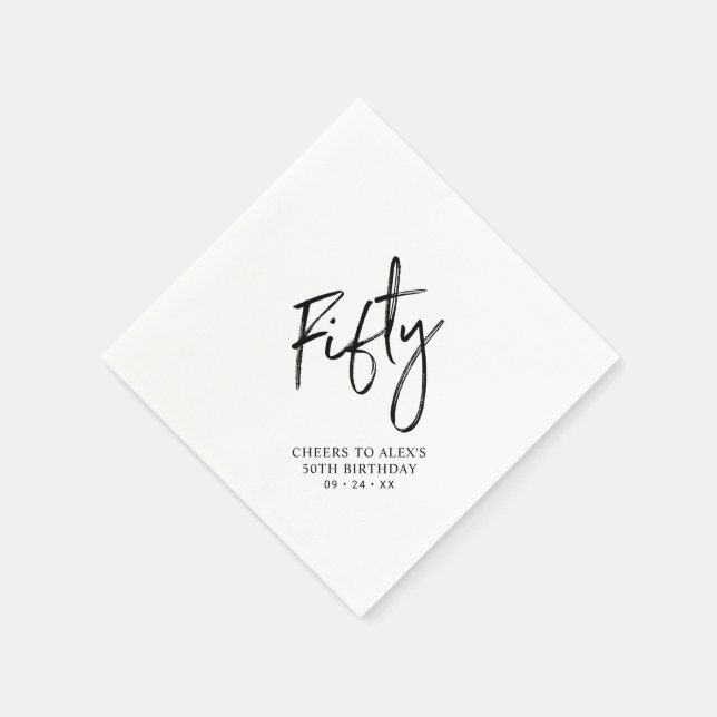 Cheers Fifty  | Modern vuxen 50-årsfest Pappersservett (Hörn)