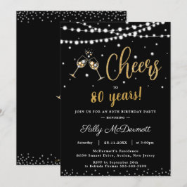 Cheers Födelsedagsfest för bubblor oavsett svart G Inbjudningar