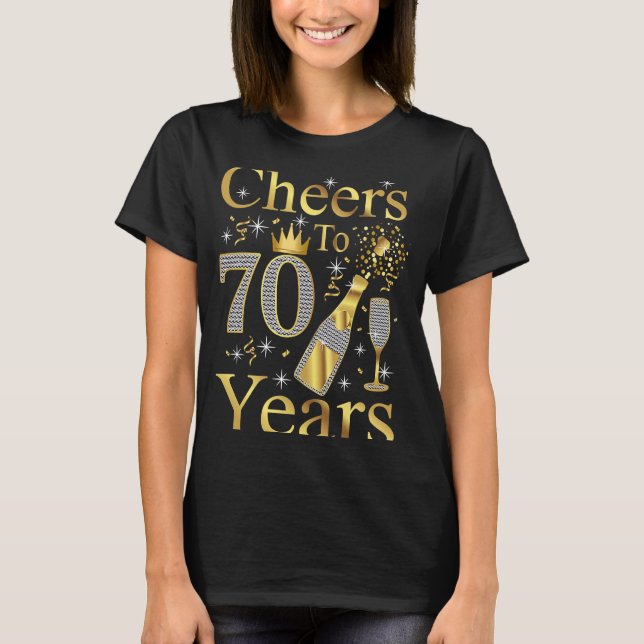 Cheers för 70 år 1953 70:e födelsedagshyllen W T Shirt (Framsida)