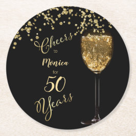 Cheers för Åren 50:e födelsedagen Underlägg Papper Rund