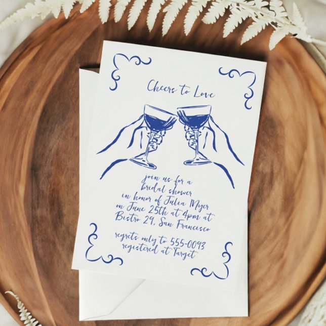 Cheers för Funky till Möhippan Kärlek Vin Inbjudningar (Skapare uppladdad)